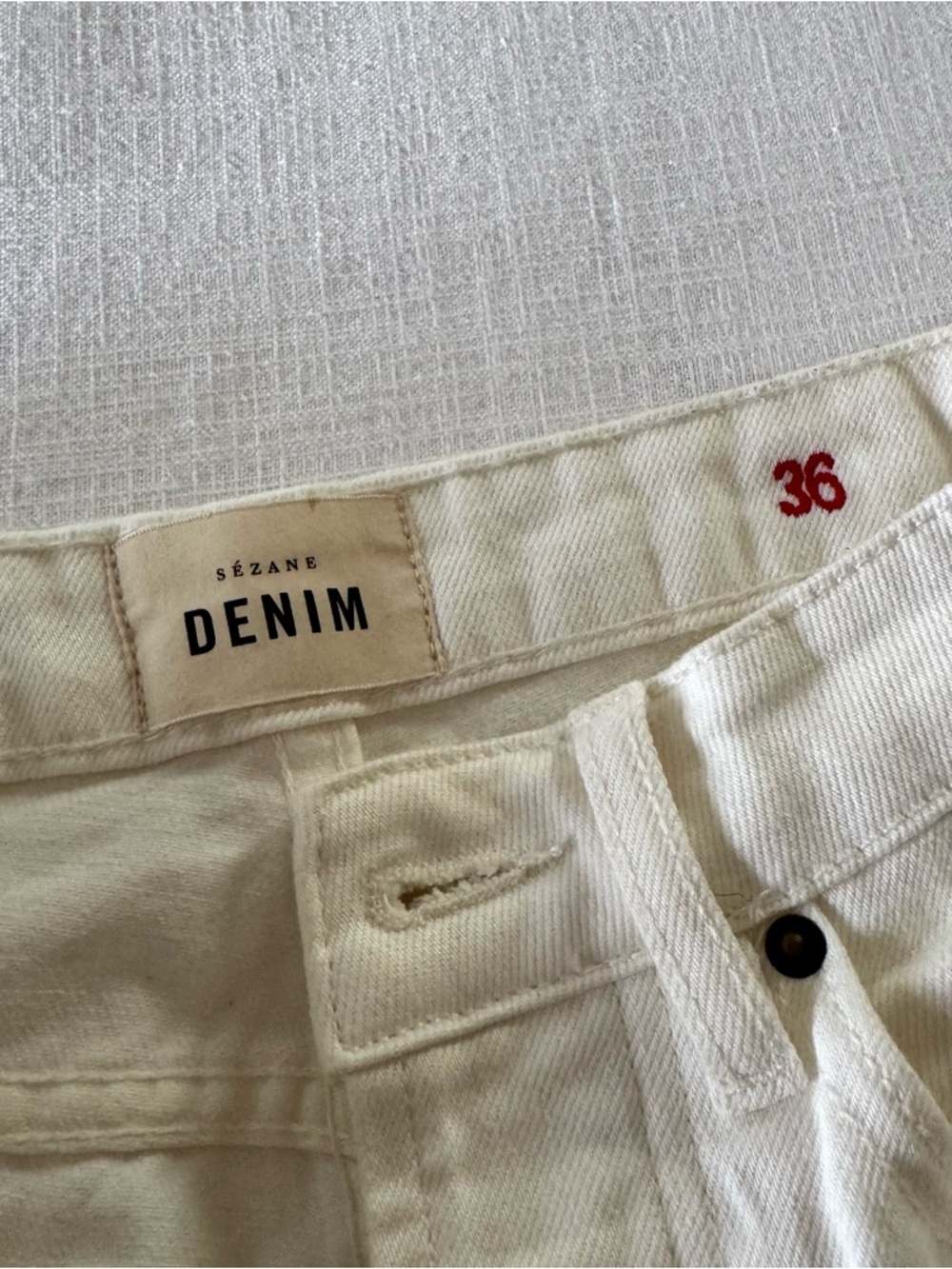 Sezane Brut Sexy Jeans, Ecru - size 36 (4 US) - Picture 6 of 13